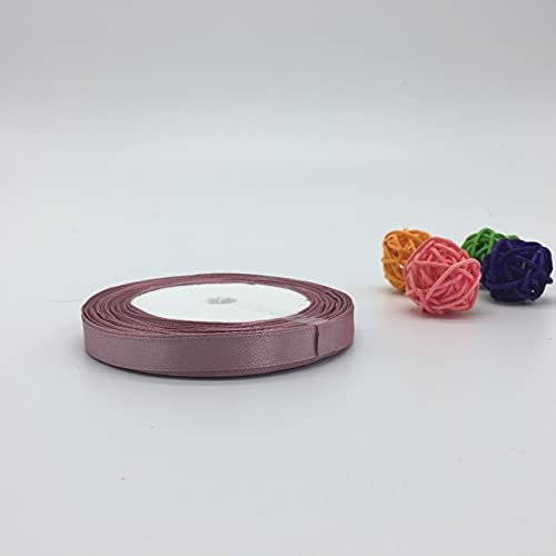 YUOYU Satinband, 6 mm, 10 mm, 15 mm, 20 mm, 25 mm, 38 mm, 50 mm, 1 Rolle, 23 m, blasses Mauve