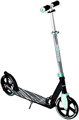 muuwmi Aluminium Scooter– Tretroller, 205 mm, ABEC 7, GS-geprüft, höhenverstellbar, XL-Deck, türkis