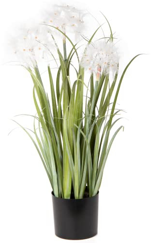 Hollyone 70CM Artificial Plant White Dandelion Grass, Plastic Plants Grass Tall Fake Plant, Large Decorative Faux Plants for Indoor Outdoor Home, Living Room, Kitchen, Office Decoration
