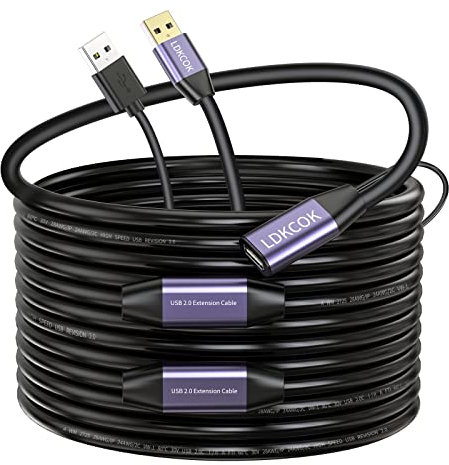 LDKCOK USB 2.0 Type A Male to A Female Active Repeater Extension Cable 75ft, High Speed 480 Mbps