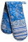 Maison d' Hermine Double Oven Mitts 100% Cotton 18 cm x 89 cm Double Oven Mitt Heat Resistant BBQ Cooking Gloves with Loop, Baking, Grilling, Home, Kitchen, Handling Hot Pans (Summer Blues)