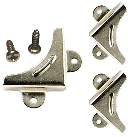 Staffe angolari per immagini a specchio SISI UK, staffe placcate in nichel, proteggono i fissaggi, riparano, rinforzano gli angoli, confezione da 4 con 8 viti.