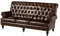MASSIVMOEBEL24.DE | Chesterfield Sofa 3-Sitzer aus Echtleder #107 | aus echtem Büffel-Leder - Braun | 196x84x94 cm | mit Nieten | Couch Polstercouch 3er Sitzer