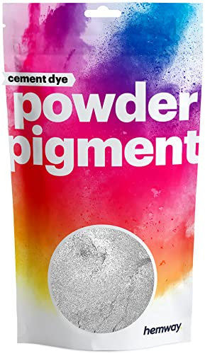 Hemway Cement Dye Powder Pigment Concrete Color Render Mortar Pointing Powdered Brick Toner Plaster - Metallic Moon Rock Grey - 50g / 1.75oz