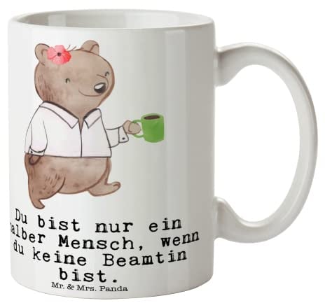 Mr. & Mrs. Panda Tasse Beamtin Herz - Geschenk, Beamtentum, Firma, Abschied, Büro Tasse, Beamte, Verbeamtung, Kaffeetassen, öffentlicher Dienst,