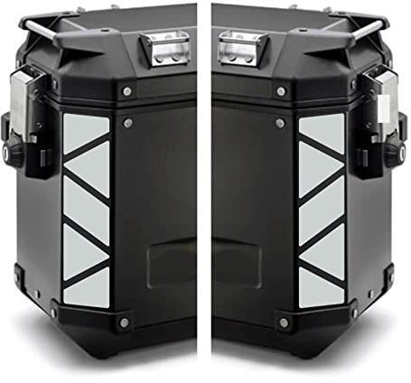 Rifrangenti Adesivi compatibili con Valigie Laterali GIVI TREKKER OUTBACK 48 37 ltr Motorrad (Bianco)