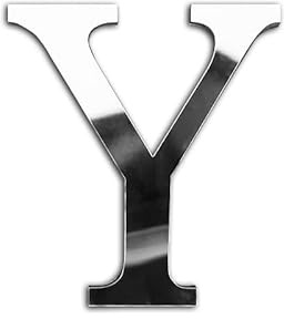 ZoTuoART Silber 20 cm große verdickte 3D Acryl Spiegelbuchstaben – kostenlose Kombination selbstklebende Spiegel – DIY Sicherheits Wandaufkleber Dekor - Buchstabe Y