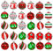 30 Stück rot-grün-weiße Weihnachtsschmuck, 6 cm, bruchsichere Weihnachtskugeln für Weihnachtsbaumschmuck, Weihnachtskranz und Partydekorationen
