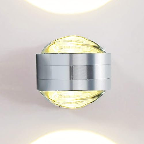 Queiting Wandleuchte Innen 6W Wandleuchte Flur Moderne Wandlampe Rund UP And Down Leuchten Innen für Wohnzimmer Treppenhaus Schlafzimmer Korridor Warmes Weiß