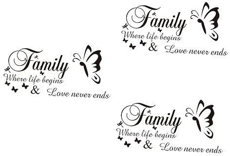 DOITOOL 3pcs Removable Wall Decal Inspirational Quotes for Bedroom Decor Peel and Stick Sticker Artwork