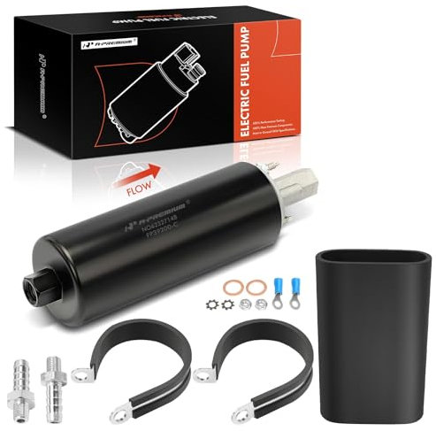 A-Premium Universal External Pump 255LPH High Pressure Inline Fuel Pump (GSL392) with Installation Kit (400-939)