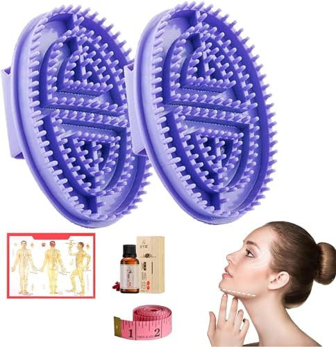 Beauty Salon Professional Custom Meridian Brush,Capricorn Meridian Massage Brush,Five Elements Meridian Brush,Whole Body Relaxation Massage Comb Essential Oil Brush (Purple)