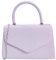 Faux Leather Plain Tote Style Top Handle Bridal Prom Wedding Evening Clutch Party Purse Hand Bag (Lilac)