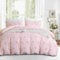 Freyamy Boho Bettwäsche 135x200cm 2teilig Rosa Getuftet Herz Böhmen Bettwäsche Stickerei Shabby Chic Bettwaren-Sets Microfaser Weiche Bettbezug mit Reißverschluss und Kissenbezug 80x80cm