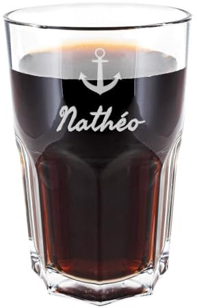 Bicchiere da soda personalizzabile - Bicchiere da aperitivo o da soda da personalizzare - Incisione di testo su questo solido bicchiere da soda