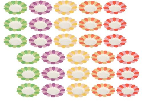 Kichvoe 50Pcs Disposable Paper Plates Daisy Plates Flower Paper Plates Cute Flower Shaped Paper Plates Daisy Party Supplies