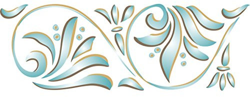 Craft Kreatively Jugendstil-Schablone, 47 x 16,5 cm, klassische Kunstbordüre, 2 Stück