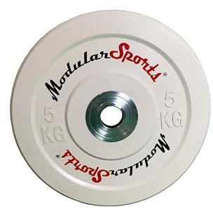 ModularSports Olympische Hantelscheiben 5kg / professionelle Gewichte Scheiben mit Ø 50 mm für Olympische Hantelstangen/Gewichtsplatten mit Rutschfester Grifffläche