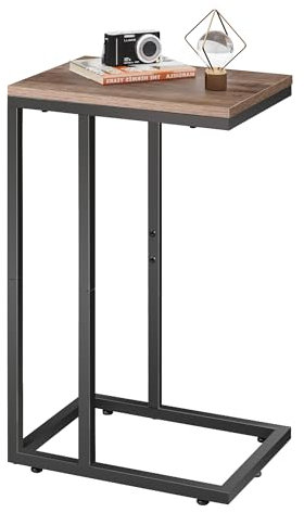 WLIVE Table d'Appoint, Bout de canapé, Table Basse avec Structure en Métal pour Salon, Montage Facile, Style Industriel, pour Salon, Chambre, Balcon, 30 x 38,5 x 62 cm