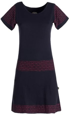 Vishes kurzärmliges Damen-Kleid I Handgefertigt aus 100% Baumwolle I Kleid mit Taschen I Ideal für Sommer I Nachhaltige Alternative Bekleidung