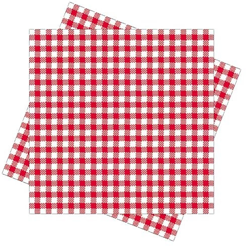 ZauberDeko Servietten Kariert Rot Weiß Oktoberfest Geburtstag Deko 33 x 33 cm 20er Pack