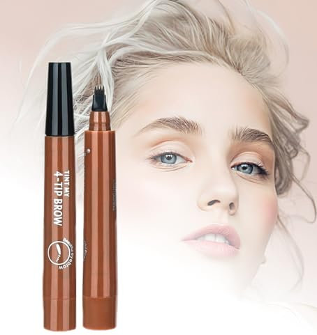 Magic Microblading Eyebrow Contouring Pencil - Microblading Eye Brow Contouring Pen - Precise Waterproof Brow Pen 4 Tipped Precise Waterproof With A Micro-Fork Tip Applicator(Light)