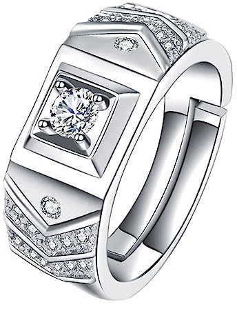 LIFKOME 3 Stk Diamantener Herren Strass-fingerring Versprechensringe Für Paare Moderinge Für Herren Paare Klingeln Herren Diamantringe Eheringe Für Herren Ringe Kupfer Weiß