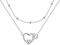 Micory Collana Cuore Donna Argento Sterling 925 Serie a doppia catena con Scatola Regalo-Regali originali di gioielleria