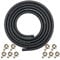 YGQ 6mm (1/4) ID Fuel Line Hose with 10 Clamps 2.4M Gas Tube Braided Rubber Tubing for Automotives Boat Generators