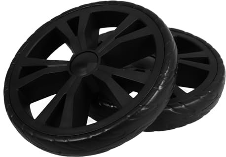 ULTECHNOVO 2St Einkaufswagen einkaufstasche Einkaufstrolley Supermarkt-Ersatz Ersatzräder für Rollwagen Austausch der klappbaren Wagenräder Universalräder Teil Wagenradsatz Plastik Black