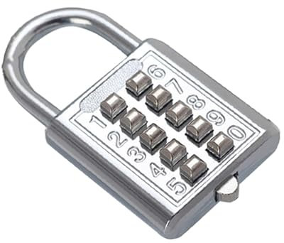 Sicherheitsschloss mit Tastenkombination, 8/10-stelliges Zahlenschloss, 8-stelliges / 10-stelliges Zahlenschloss, perfekt für Schule, Fitnessstudio, Sportschrank,