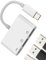 Adapter USB C auf USB (3 in 1) OTG-Kabel für iPhone 16 15 Pro für iPad Charge Stick Kamera USB-Stick Dual Anschluss kompatibel mit Samsung Galaxy S24 Typ C Male Tablet Jack Splitter Kabel