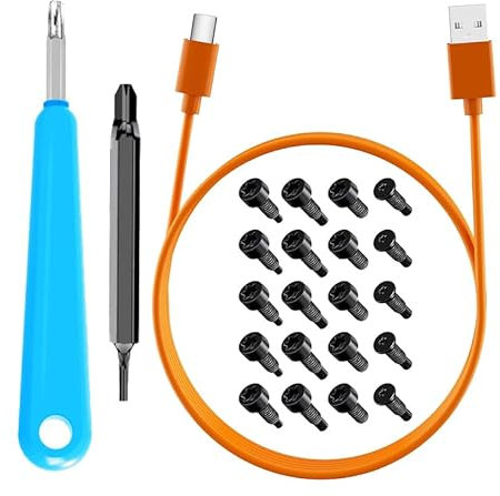 Yaluyo RingDoorbell Replacement Kits Cable Screwdriver T6 T15 & 20Pcs Doorbell Screws with USB Charger Cord for Camera Video Doorbell, Video Doorbell 2 3 and Pro Compatible with All R/ing Doorbells