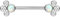PIERCINGLINE Titan Barbell mit Push Fit SYNTHETISCHER OPAL + 3 KRISTALLE Brustwarzenpiercing Nippelpiercing Silberfarben 1,6 x 14 mm