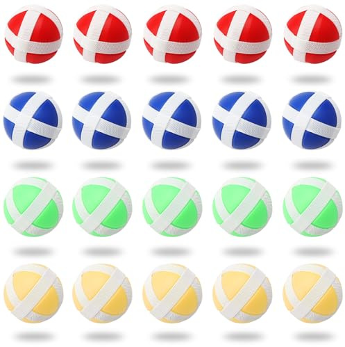 ZMDMAH 20 Stück Klettball, Kinder Darts Erstaz Bälle, Wurf Spiel Scheibe Ersatzbälle für Drinnen Draußen Kinder Erwachsene Party Klett Klettspiel