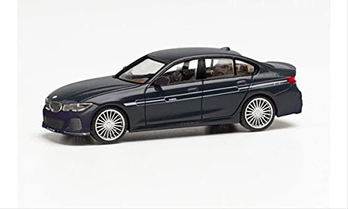 B*M*W 3er G20 Alpina B3 Limousine Schwarz Ab 2019 mit Sockel und Vitrine H0 1/87 Herpa Modell Auto