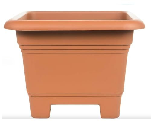 2friends Grand pot de fleurs de 38 x 38 cm - Résistant au gel - En plastique de qualité supérieure - Fabriqué en Allemagne - Avec protection UV et réservoir d'eau pour le jardin