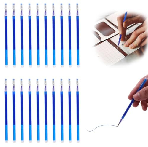 JEYORZY 20 Pcs Radierbare Ersatzmine, Kompatibel mit Pilot FriXion Ball & Clicker & Eberhard Faber, Ersatzmine für Gelstift radierbar, Spitze 0,7 mm,Nachfüllminen mit radierbarer Tinte (BLAU, 20)