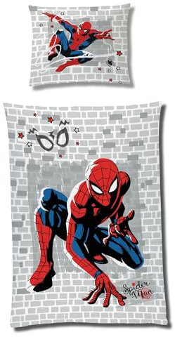 Warme Winter Bettwäsche für Jungen 2tlg. Set | Kinderbettwäsche 135x200 80x80 cm mit Reißverschluss | extra weich | Microfaser Kuschel-Bettwaesche (Spiderman, 135x200)