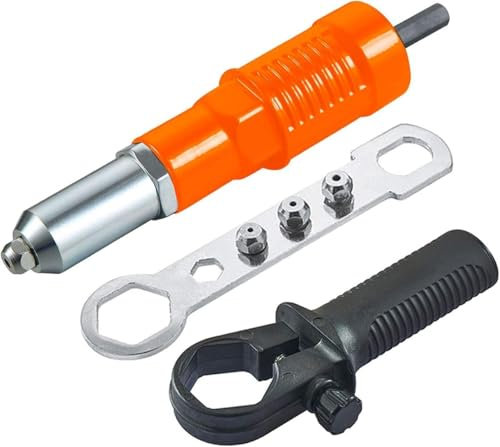 KEWAYO Kit adaptateur pour perceuse électrique riveteur Outil d'alimentation électrique pour rivets avec insert d'écrou Accessoire de rivetage à la main