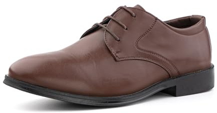 Hitmars Mens Formal Dress Shoes Business Shoes Lace-up Derby Oxford Shoes Classic 1 Brown UK 9