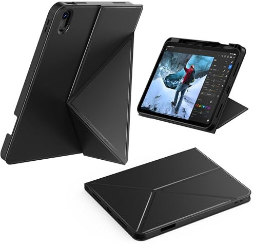 CACOE Funda Compatible con iPad 11.ª Generación (A16) 11 2025 / iPad 10.ª Generación 10.9 (2022) (A2757/A2777) - Magnética Plegable con Soporte con Modos Horizontal y Vertical, Negro