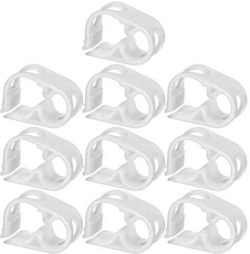 M METERXITY 10-Pack Adjustable Plastic Tubing Clamps 1/4-1/2 Inch Water Flow Control Tube Clip Adjustment Hose Pipe Clips for Beer Bottle/Plumbing/Instruments/Equipment [White]