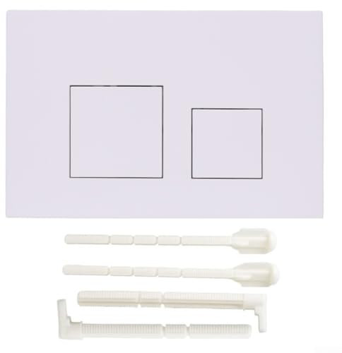 Chrome Square Toilet Flush Plate, Chrome Dual Flush Plate For GEBERIT Models 01, 10, 20, 21, 30, 50, And 60(Matte White)