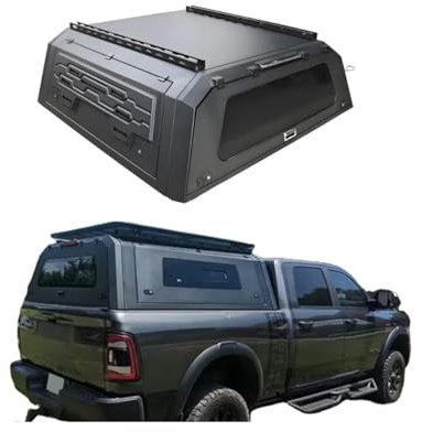 ATATKRT 4X4 Truck Topper kompatibel mit Dodge RAM 1500 2500 Short Bed, Hardtop-Aluminiumdach, abschließbar, ohne Bohren zu installieren, wetterfest und for den Überlandeinsatz geeignet