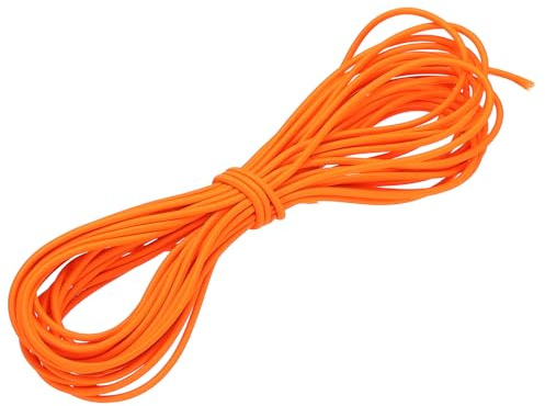YELARXI Shock Cord, Elastic Cord Marine Grade Bungee Rope Stretch String - Fitting for (DIY Projects - Sewing - Tie Downs - Tent Pole - Kayak Strap) 1/8 Inch x 33 ft & Orange