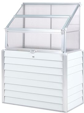 Balcony Aluminium Greenhouse Elevated Garden Bed UV Protected Panels Off White Navoli