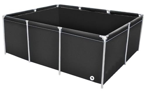 Bassin à Poissons Pliable en Toile - Piscine d'aquaculture Hors Sol, Noir, 6 x 4 x 1,2 m, réservoir extérieur pour l'élevage de carpes koï et l'irrigation du Jardin, réservoir d'eau Portable
