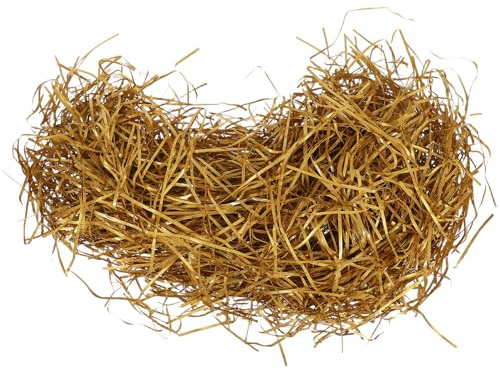 Healvian Glitter Raffia Paper Shreds Gold Filler for Baskets and Boxes Package Filler Straw Decoration