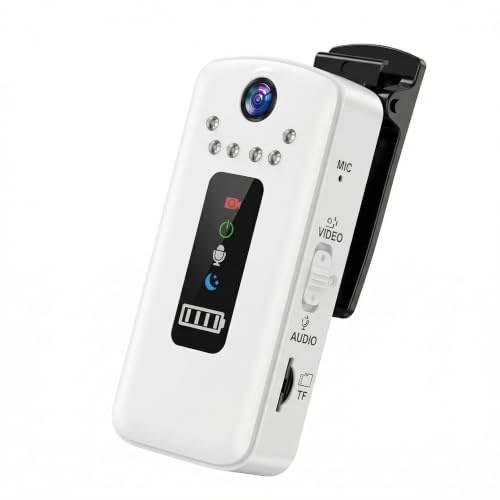 SPIKECAM A1 Pro True 1080P Body Cameras with Audio and Video | 64GB Mini Body Cam, 50g Clip-On Wearable Bodycam with Night Vision, 5-6H Battery, IP65 for Work, Cycling and Travel